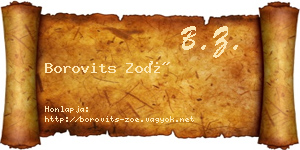 Borovits Zoé névjegykártya
